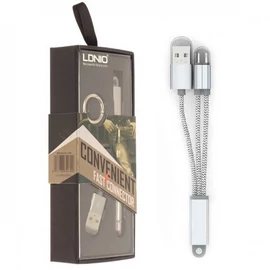 Univerzális micro USB / mini USB / Lightning to USB kábel ezüst