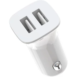 XO TZ10 12W Autós gyorstöltő szett lightning kábellel fehér 2.4A