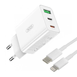 Hálózati töltő szett XO L101 PD 20W QC 18W 1USB+2USB-C kimenet NB113 lightning adatkábellel