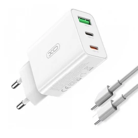 Hálózati töltő szett XO L101 PD 20W QC 18W 1USB+2USB-C kimenet NB124 Type-C adatkábellel