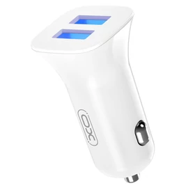 XO TZ10 12W Autós gyorstöltő szett lightning kábellel fehér 2.4A