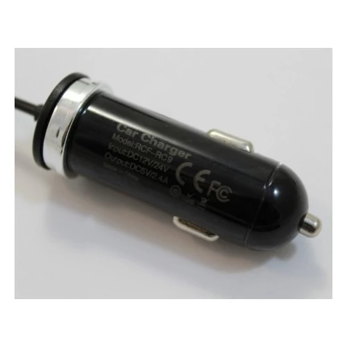 Autós töltő micro USB 2.4A fekete