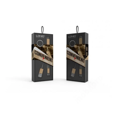 Univerzális micro USB / mini USB / Lightning to USB kábel arany