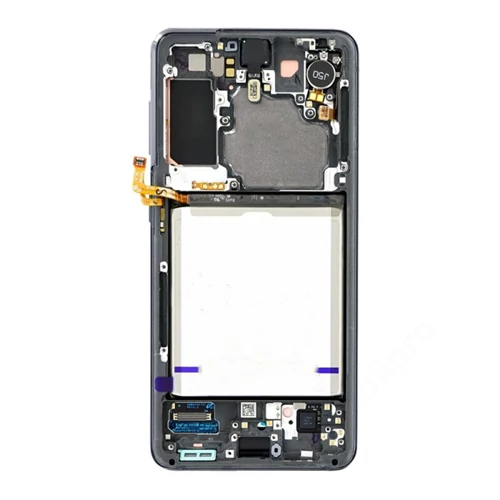 LCD Kijelző Samsung G991 (S21 5G) fekete (Phantom Gray) ORG GH82-27255A/27256A