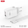 Kép 1/2 - XO L139 GAN töltő szett gyorstöltő 65W fehér USB-C kábellel