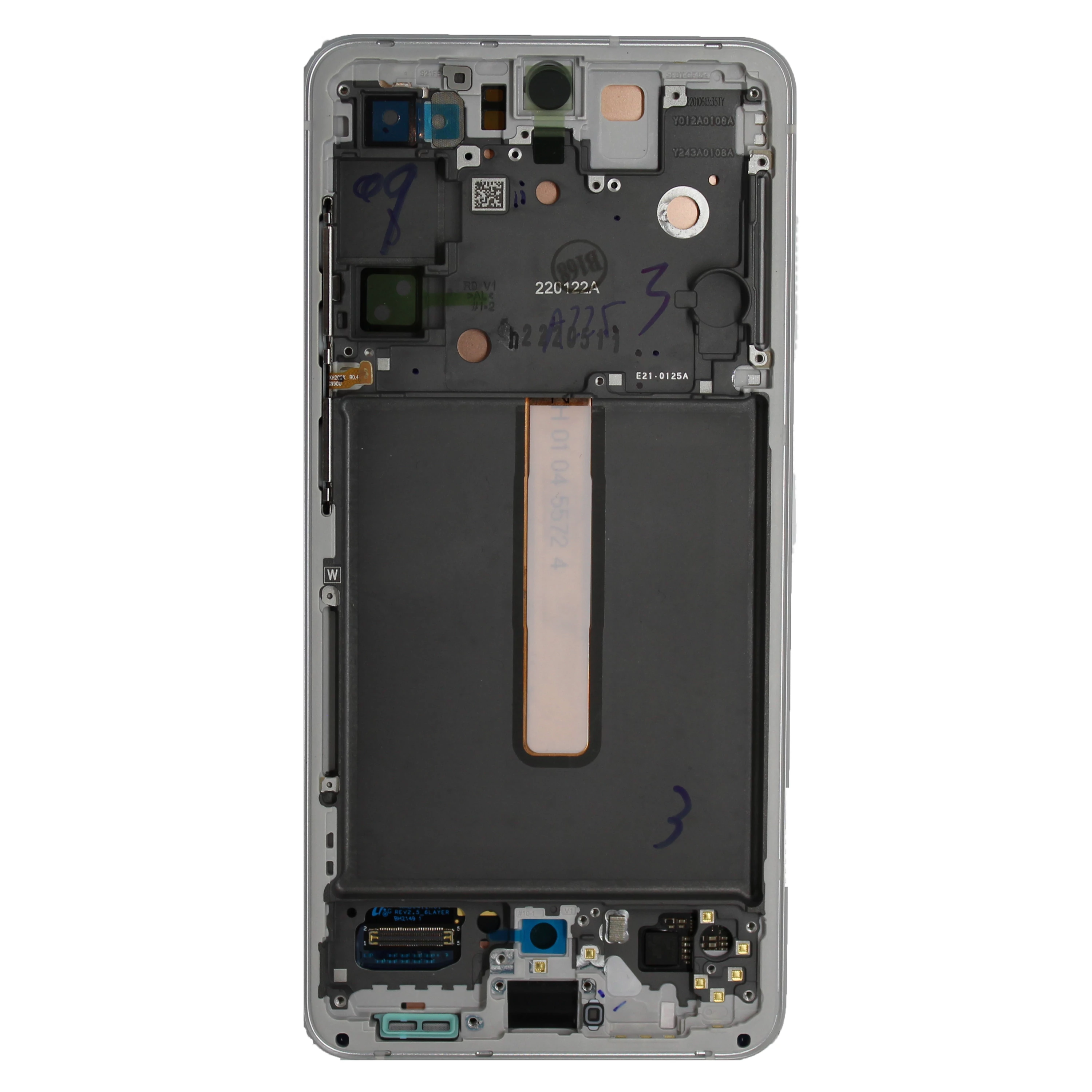 LCD Kijelző Samsung G990 (S21 FE) fehér ORG GH82-26414B/26420B/26590B
