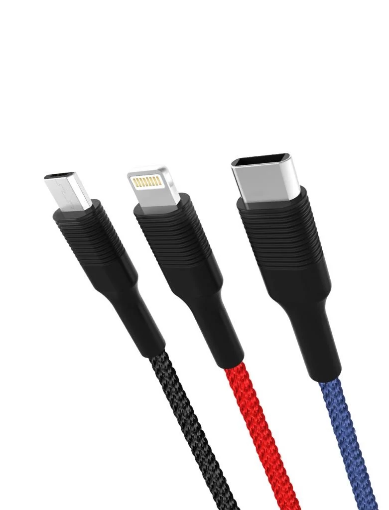 XO szövetes NB54 3in1 USB színes adatkábel