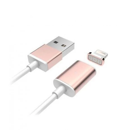 Lightning to USB Earldom mágneses fejű  töltő- és adatkábel rosegold