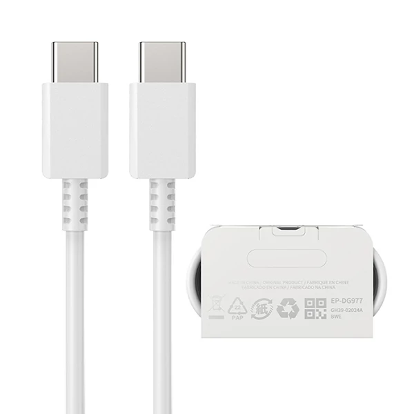 USB-C mobil töltő- és adatkábel 1m fehér (Max 25w)