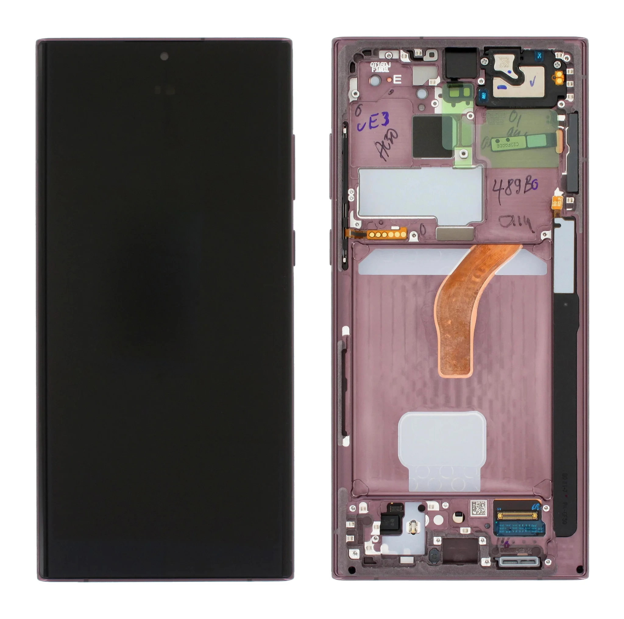 LCD Kijelző Samsung S908 (S22 Ultra) burgundy ORG GH82-27488B